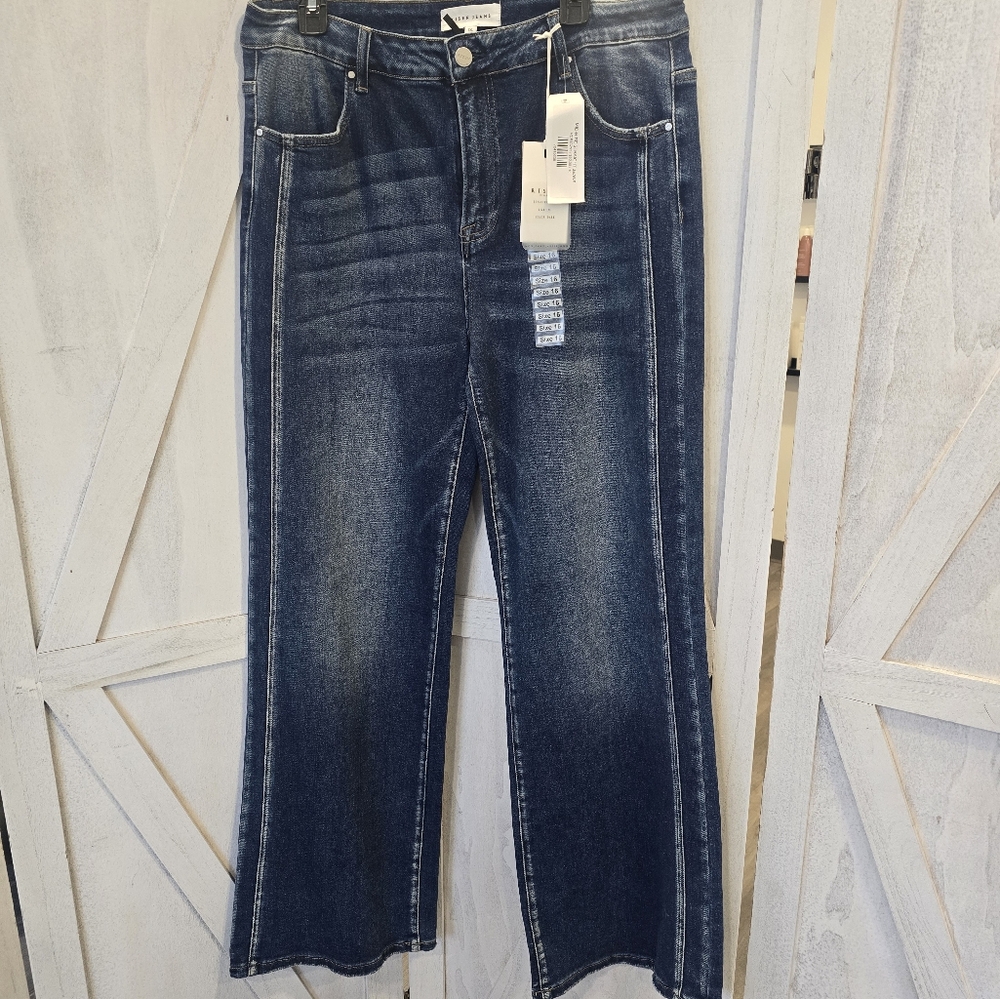 Risen Mid-Rise Straight Jeans